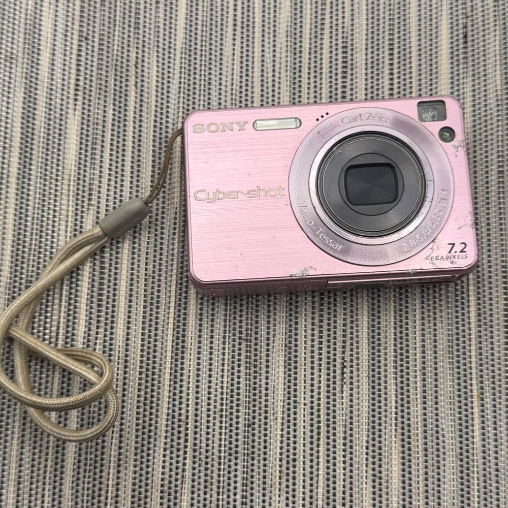 Sony Cyber-shot DSC-W120 7.2MP Digital Camera Pink Carl Zeiss 4x Zoom Y2K Retro